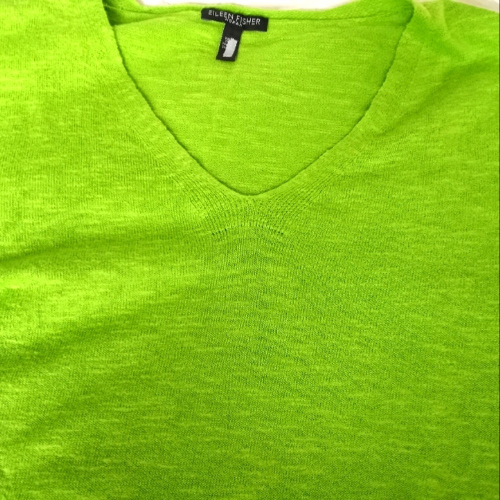 Eileen Fisher Linen Vneck Sweater